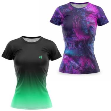 Imagem de Kit 2 Blusa Fitness Roupa de academia Feminina Caminhada Treino Muscul