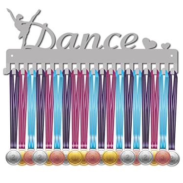Imagem de CREATCABIN Suporte de medalha de dança, suporte de exibição de medalhas de dançarino, suporte de parede, decoração de ferro para pendurar em casa, crachá, 20 ganchos, medalhista, corrida, futebol,