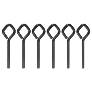 Imagem de HARFINGTON 6 chaves sextavadas para cães SAE 5/81.3 cm chave inglesa de metal para porta de cachorro com laço completo de diamante para dispositivos de saída de emergência com barra de pressão, preta