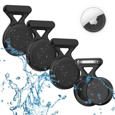 Imagem de FGERWZ Suporte de Airtag oculto para crianças – Pacote com 4 capas para Apple AirTag, à prova d'água, silicone macio, pino de segurança, rastreador GPS escondido dentro de roupas, mochila, sapato ou