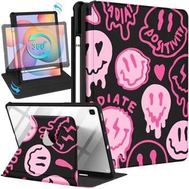 Imagem de Kidcube Capa para Samsung Galaxy Tab S6 Lite de 10,4 polegadas 2022/2020 para mulheres e meninas, capa fólio fofa com suporte para lápis, design exclusivo, suporte giratório para tablet Tab S6 Lite