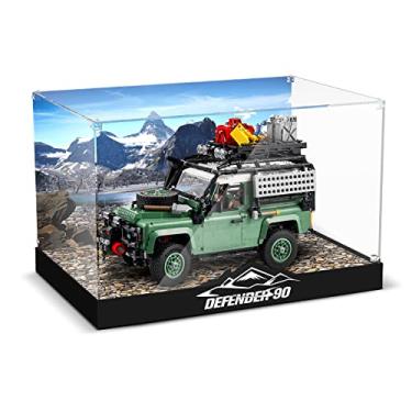 Imagem de Acrylic Display Case for Lego Land Rover Classic Defender 90, Dustproof Clear Display Box for Lego 10317, Clear Acrylic Plate with Base & HD Painted Background