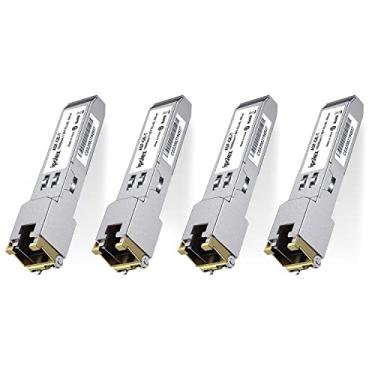 Imagem de Pacote com 4 transceptores SFP Gigabit SFP para RJ45 cobre SFP para Ubiquiti UF-RJ45-1G, 1000Base-T Mini GBIC, módulo Ethernet de cobre 1,25G SFP-T, para Ubiquiti, Mikrotik, Intel, Fortinet, Netgear (CAT5e, 100 m)