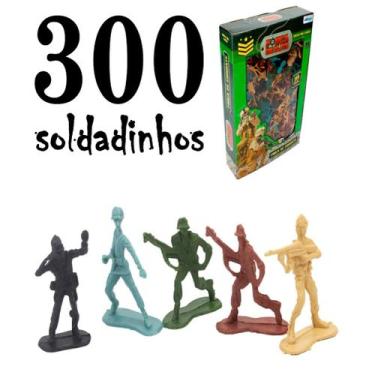 Imagem de 300 soldadinho plastico miniatura boneco militar soldado brinquedo gue