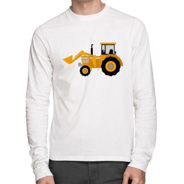 Imagem de Camiseta Algodão Trator Pá Carregadeira Amarelo Manga Longa - Foca na 