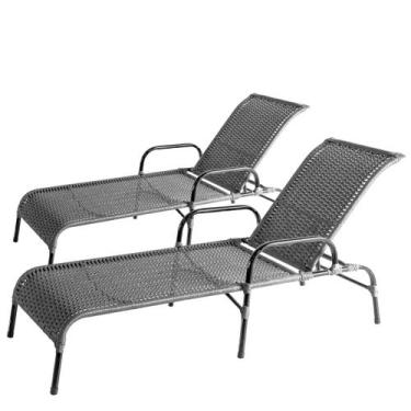 Imagem de Jogo 2 Espreguiçadeiras Esteira Catar com 7 Regulagens para Área de So