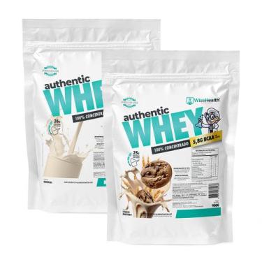 Imagem de Kit 2 Authentic Whey 900g Natural + Cookie Maltado - Wise - WiseHealth