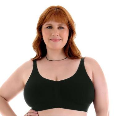 Imagem de Sutiã Plus Size C/ Bojo Comfort Sem Costura Microfibra Zee Rucci, Pret