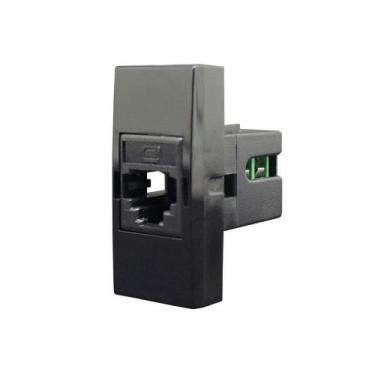 Imagem de Tomada rj11 4v inova pró class black piano - Alumbra