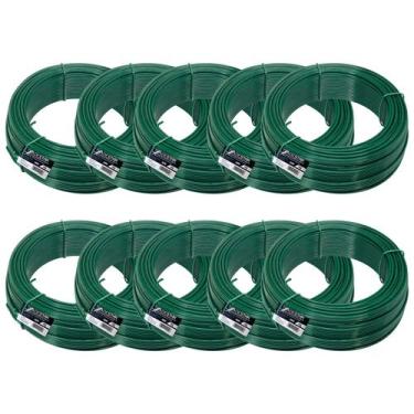 Imagem de Kit C/ 10 Arame P/ Tela Revestido Pvc 1kg Verde Bwg16 1,65mm - Tradest