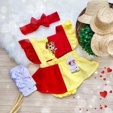 Imagem de Jardineira Emília + Faixinha de Cabelo - Joaninha Baby, 12M A 24 MESES