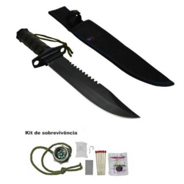 Imagem de Faca Rambo Tatica Combate Militar Caça Pesca Bainha Nylon - aço
