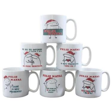 Imagem de Jogo 2 canecas 300ml Flork Feliz Natal - Kit Porcelana - Antilope Deco