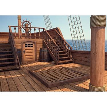 Imagem de BELECO Tecido de 3 x 2,4 m Antigo Pirata Veleiro Pano de Fundo Navio Pirata Navio Pirata Fundo de Madeira Tema Pirata Decoração de Festa de Aniversário Crianças Meninos Adultos Fotografia Pirata