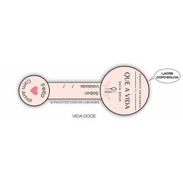 Imagem de Lacre Adesivo "Que a Vida Seja Doce" - Ref.2161 - Hot Stamping - Rosa 