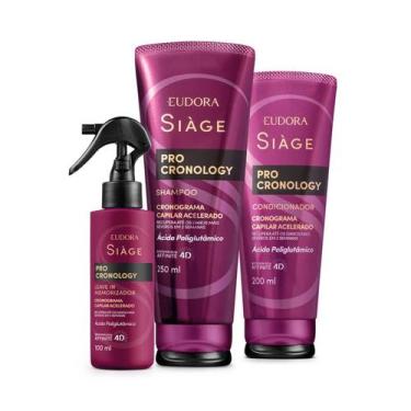 Imagem de Eudora kit siage pro cronology shampoo+condicionador+leave-in