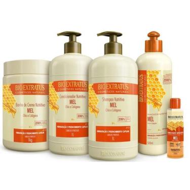 Imagem de Kit Mel Nutritivo Bio Extratus Cabelos Porosos 5 Produtos