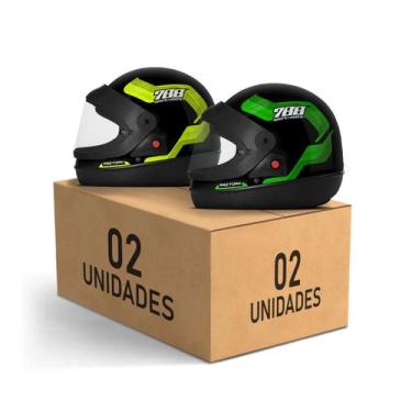 Imagem de Kit 2 Capacetes Sport Moto 788 Fechados Pro Tork Masculino Feminino Se