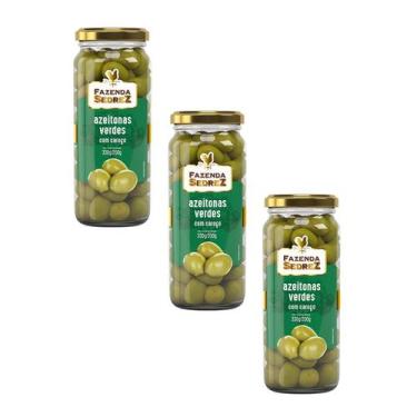 Imagem de Combo Azeitonas Verdes Com Caroço 330g/200g - Vd. Fazenda Sedrez - 3 u