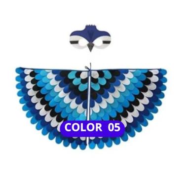 Imagem de Fantasia De Asas De Pássaro Para Crianças De 3 A 8 Anos De Idade, Máscara De Feltro E Conjunto De Asas, Coruja, Pavão, Para Meninos E Meninas, Carnaval, Halloween (COLOR05)