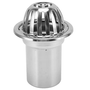 Imagem de Dreno de Piso de Telhado Sem Bloqueio de Aço Inoxidável, Varanda, Balde de Chuva Ao Ar Livre, Peças de Drenagem Redondas para Jardim de Terraço (3 pol.)