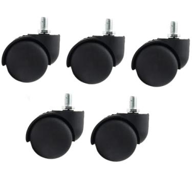 Imagem de Rannb Cadeira giratória de roda dupla com haste de 5 cm para substituição de 10 mm - Pacote com 5