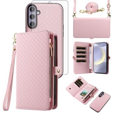 Imagem de Asuwish Capa de celular para Samsung Galaxy S24 Plus/S25 Plus S24+ S25+ 5G carteira com zíper destacável com protetor de tela flip suporte para cartão S24Plus 24S + S 24 24+ S25Plus 25S 25+ feminino