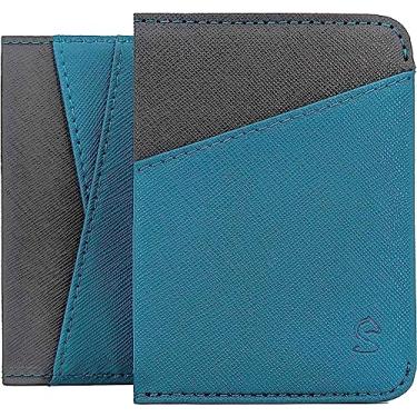 Imagem de Stylio Carteira minimalista com bolso frontal | Carteira de couro fina | Melhor presente para homens e mulheres | Porta-cartão de crédito com bloqueio de RFID | Carteira de couro real | Carteira