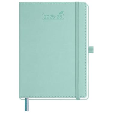 Imagem de BEZEND Agenda 2025-2026 semanal e mensal, calendário acadêmico de 14,7 cm x 21,6 cm (25 de julho a 26 de dezembro) Consulta diária vertical com horário de hora em hora e aba mensal, capa dura de couro