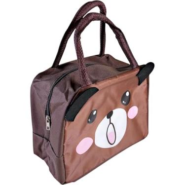 Imagem de Bolsa Lancheira Térmica Infantil p/Marmita Escolar Bolsinha Alça Passeio Lanche (Marrom Urso)