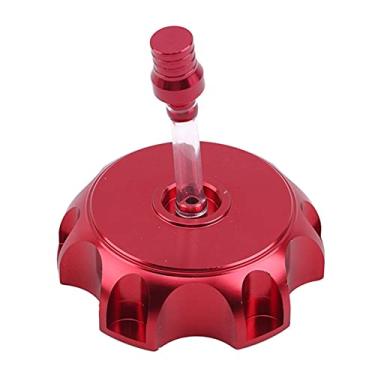 Imagem de Tampa de combustível, peças de acessórios de motocicleta de alumínio, tampa de tanque de gasolina de combustível para sujeira/bicicleta quadriciclo ATV para a maioria das motocicletas (vermelho)