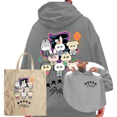 Imagem de Kit Moletom E Ecobag Blusa De Frio Stray Kids 5 Star Chibli - Abstract