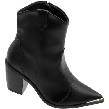 Imagem de Bota Country Vizzano Cano Curto Napa Genebra Feminina, Preto, 37