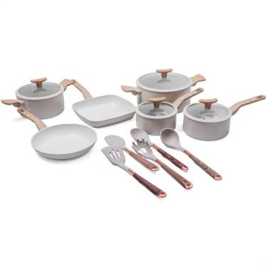 Imagem de Jogo De Panelas Premium Com Revestimento Em Mármore Antiaderente 11 Peças Vanilla Yikasa