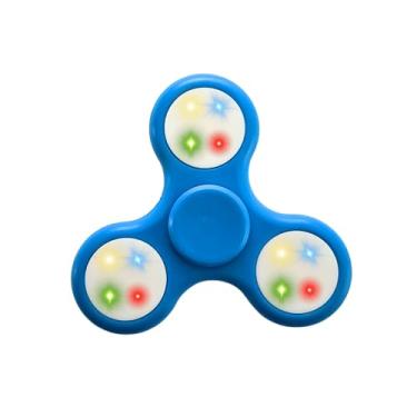 Imagem de Pop It Hand Spinner com LED Giratório - Brinquedo Antiestresse Iluminado Cor Azul - Diversão e Relaxamento para Todas as Idades
