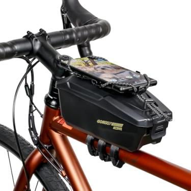 Imagem de GORIX Bolsa de tubo superior à prova d'água para smartphone com suporte durável para bicicleta de montanha (T6 ativa)
