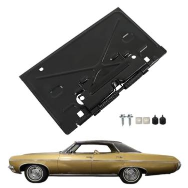 Imagem de WFLNHB Substituição traseira do suporte de placa de licença preta para Camaro Chevelle Monte Carlo Nova Impala Caprice Bel Air Biscayne 1968-1972