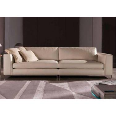 Imagem de Sofá de 3 Lugares, Revestimento em Sued Aveludado Creme - LOG012 - SOF