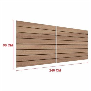 Imagem de Painel canaletado 18mm amadeirado escuro altura 90 cm comp 240 cm - E-
