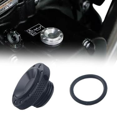 Imagem de FINMOKAL Plugue de enchimento de óleo de alumínio CNC compatível com Triumph Speed 400 / Speed T4 / Scrambler 400 x 400X 2023-2025 preto