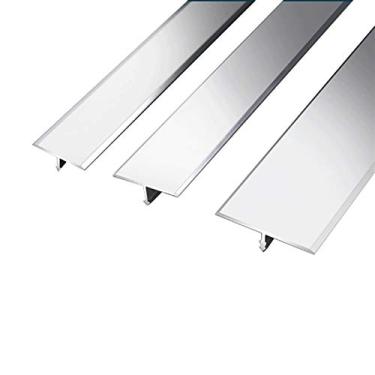 Imagem de 1,2 m em forma de T de alumínio para porta de piso de prata faixa limite faixa de perfil de transição decorativa laminado faixa de acabamento de limite barra de porta de metal