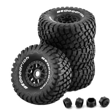 Imagem de Chanmoo 1/8 RC Short Course Truck Tires and Wheels 17mm Hex OD 135mm 1/7 All Terrain Off Road Tyres for 1:7 1:8 RC Buggy Truck Car HSP TRAXXAS UDR DF7 FS Atom ARRMA Mojave YK4072 DF7 4PCS (Black)