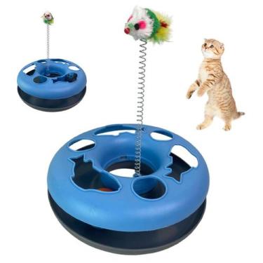 Imagem de Brinquedo de Pet Gato Mola Ratinho Bola Guizo Brinquedo Interativo Ani