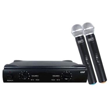 Imagem de Microfone Sem Fio Profissional Duplo Com Case Mxt Uhf-302