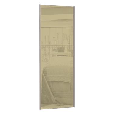 Imagem de Porta de Correr 80cm com Vidro Reflecta e Puxador Champagne sem Kit Ferragem Prime Plus Luciane