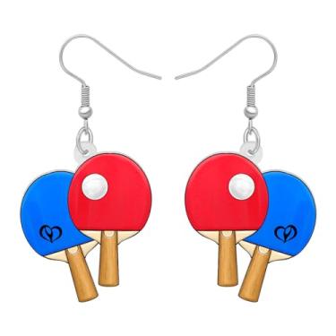 Imagem de DALANE Brincos de acrílico divertidos com pingente de bola esportiva para mulheres, brincos pendentes de futebol fofos e hipoalergênicos, presentes para amantes de esportes, pingentes de festa de