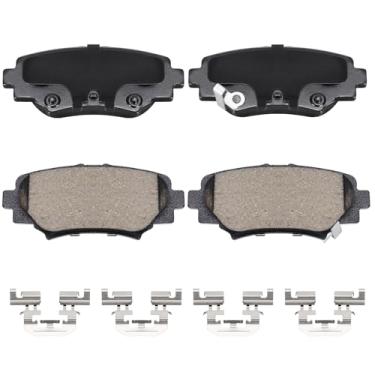 Imagem de SUPLABEL Pastilhas de freio traseiras para Mazda 3 Sport 2014-2018, pastilhas de freio de cerâmica HZ1729 com ferragens Substituição 2015 2016 2017