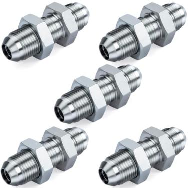 Imagem de Acessórios adaptadores de mangueira hidráulica reta, 2700-04-04 1/10.2 cm macho JIC (7/40.6 cm-20 thread) x 1/10.2 cm macho JIC (7/40.6 cm-20 thread) conectores x pacote com 5