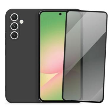 Imagem de Capa Aveludada e Película de Privacidade 3D para Samsung Galaxy A56, Capinha Preta Premium e Película Anti-Espião