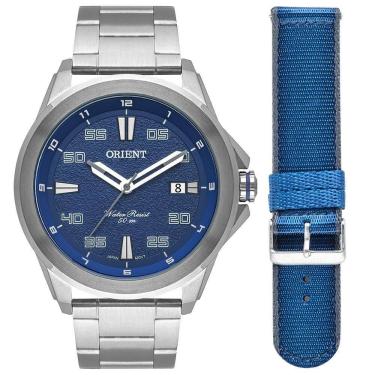 Imagem de Relógio Masculino Orient Sport Clássico Mbss1426 Prata/Azul